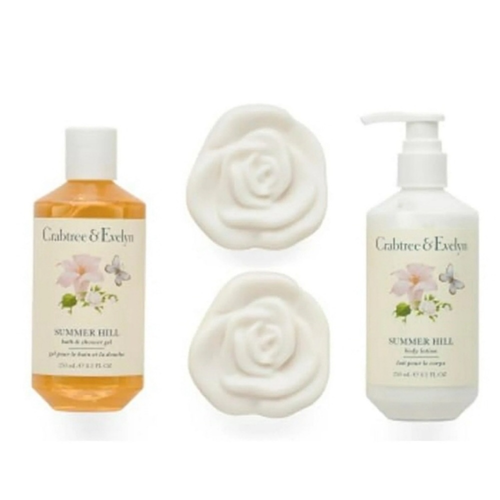 Crabtree & Evelyn Summer Hill gift set Shower Gel Body Lotion Bar Soap - Picture 2 of 5